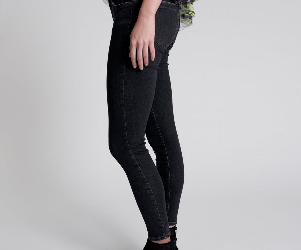 Freebirds Ii Low Waist Stretch Skinny Denim Jeans - Worn Black