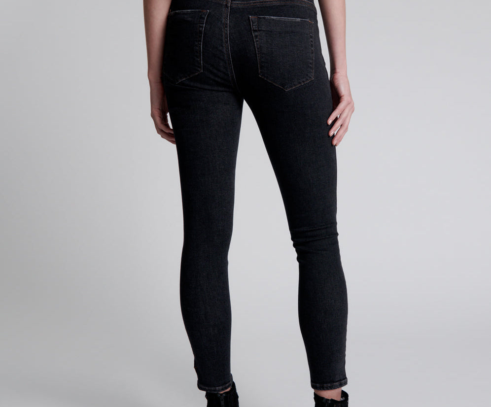 Freebirds Ii Low Waist Stretch Skinny Denim Jeans - Worn Black