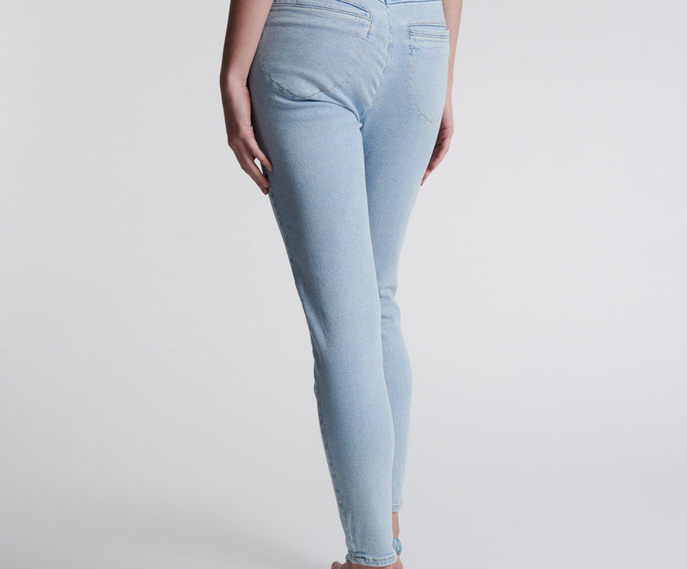 Preachers High Waist Skinny Stretch Denim Jeans - Best Blue