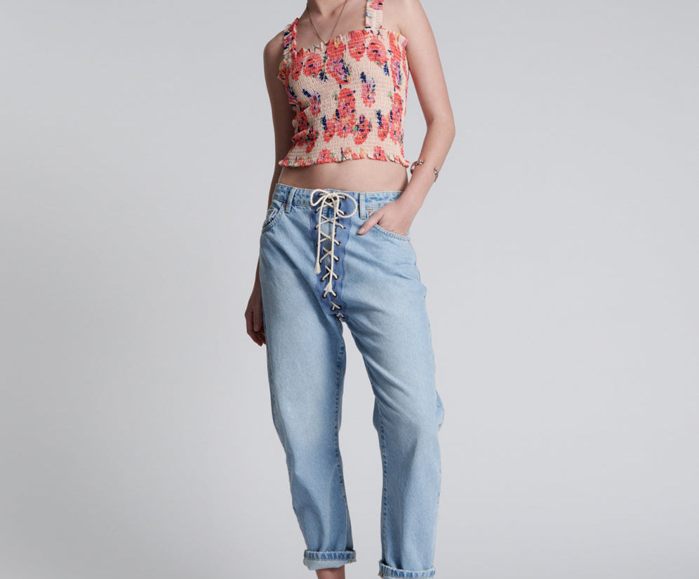 BEST BLUE LACED BANDITS RELAXED JEANS