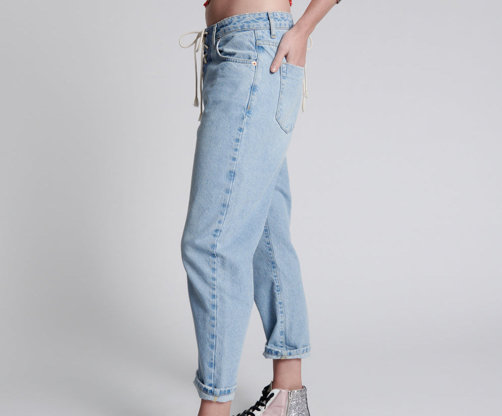 BEST BLUE LACED BANDITS RELAXED JEANS