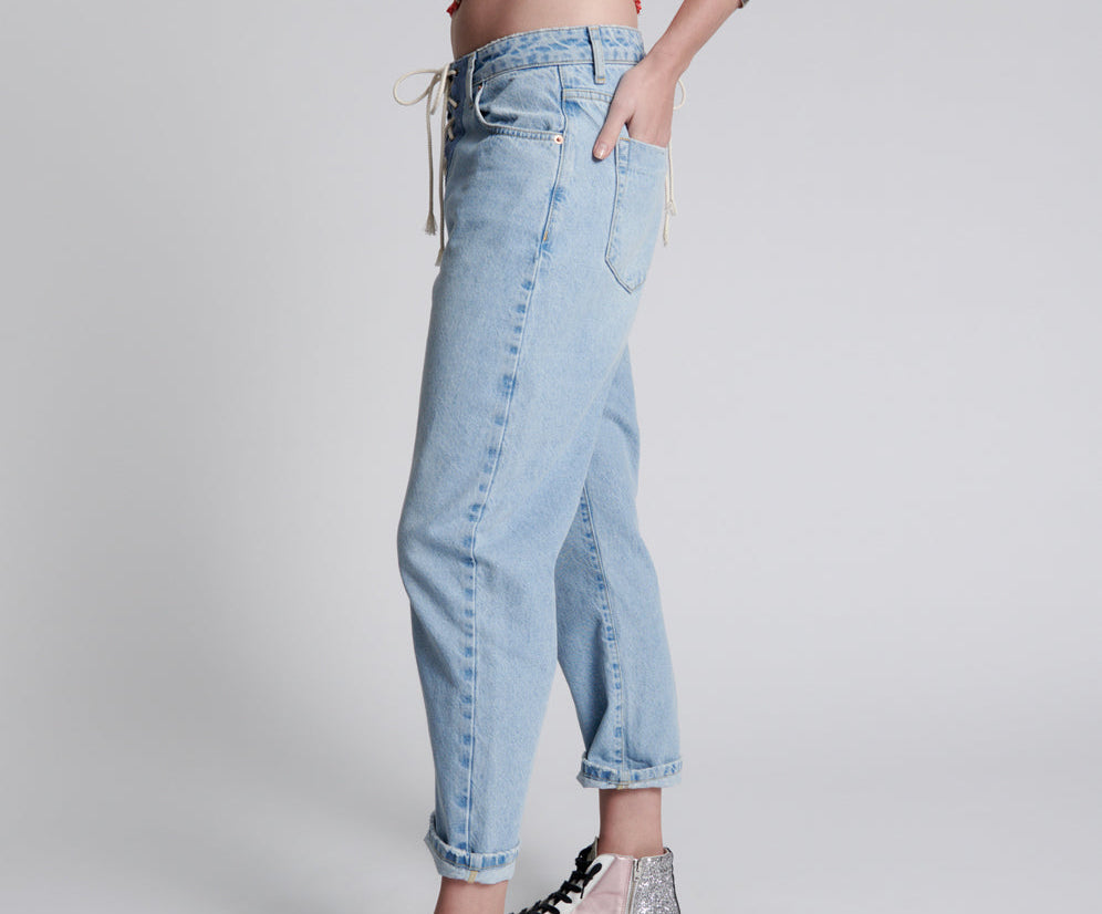 Bandits Low Waist Boyfriend Denim Jeans - Best Blue