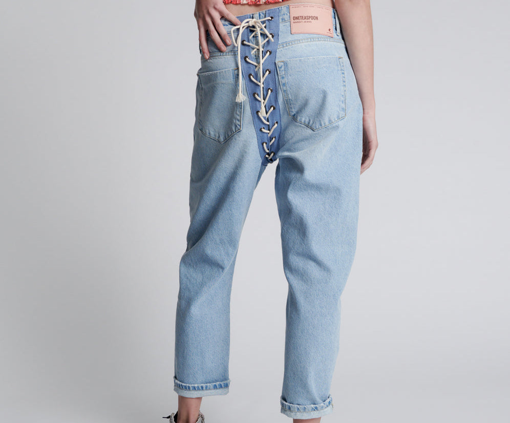 BEST BLUE LACED BANDITS RELAXED JEANS