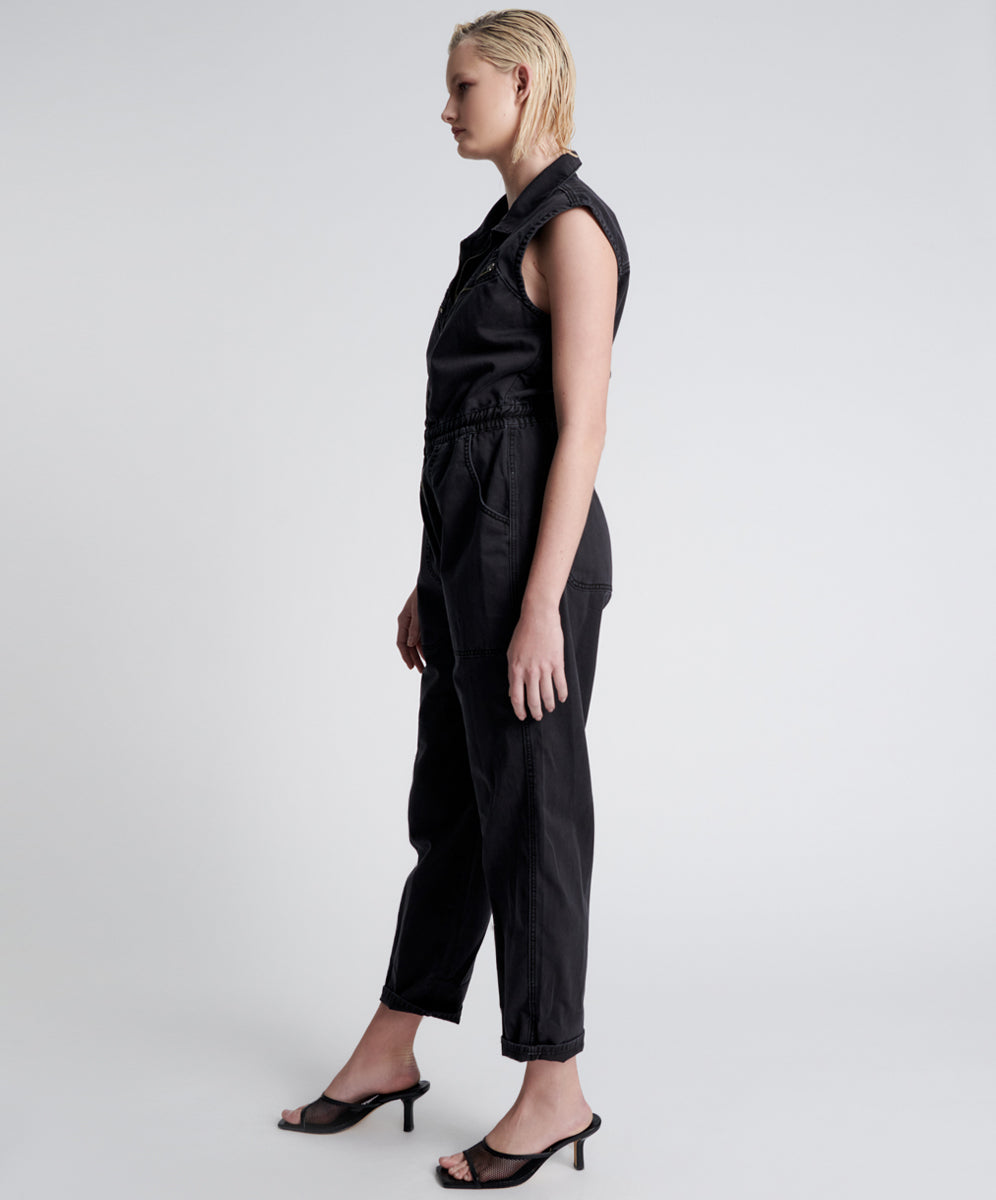 Products Olivia Aviator Sleeveless Jumpsuit - Washed Black