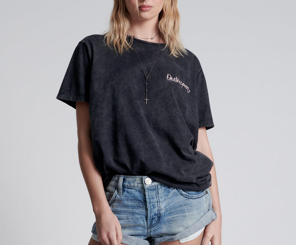 ONE TEASPOON EMBROIDERED UNISEX LOGO TEE