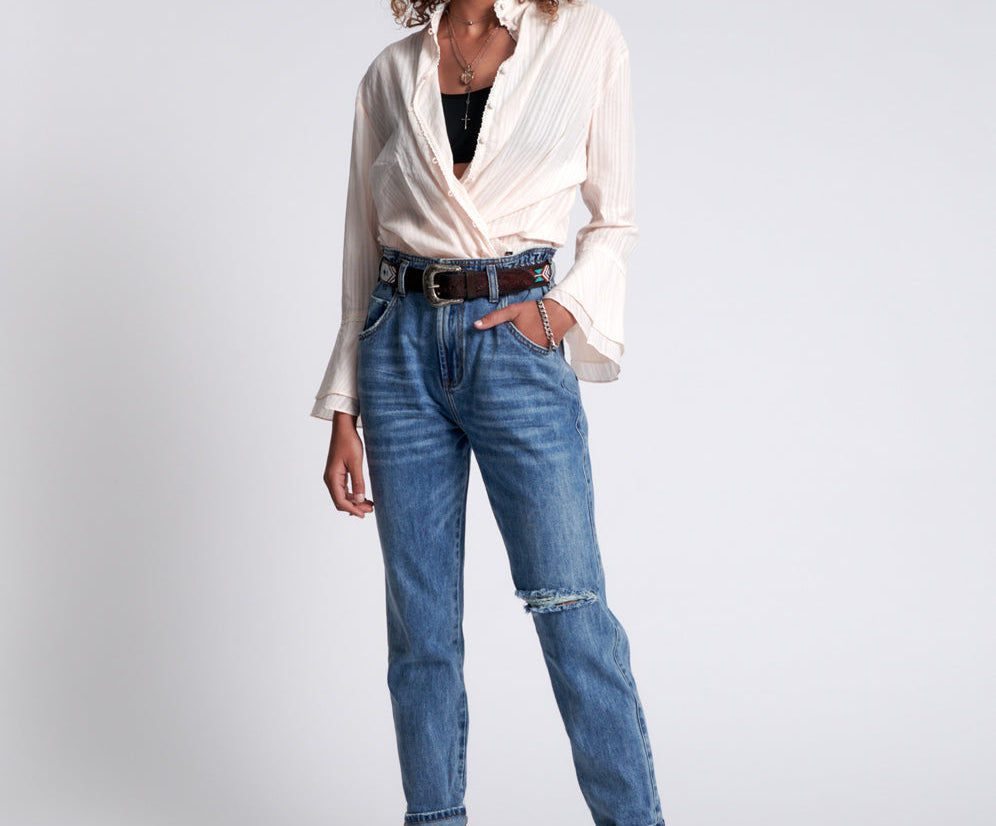 Pioneer Vintage 80S Fit High Waist Denim Jeans - Cobaine