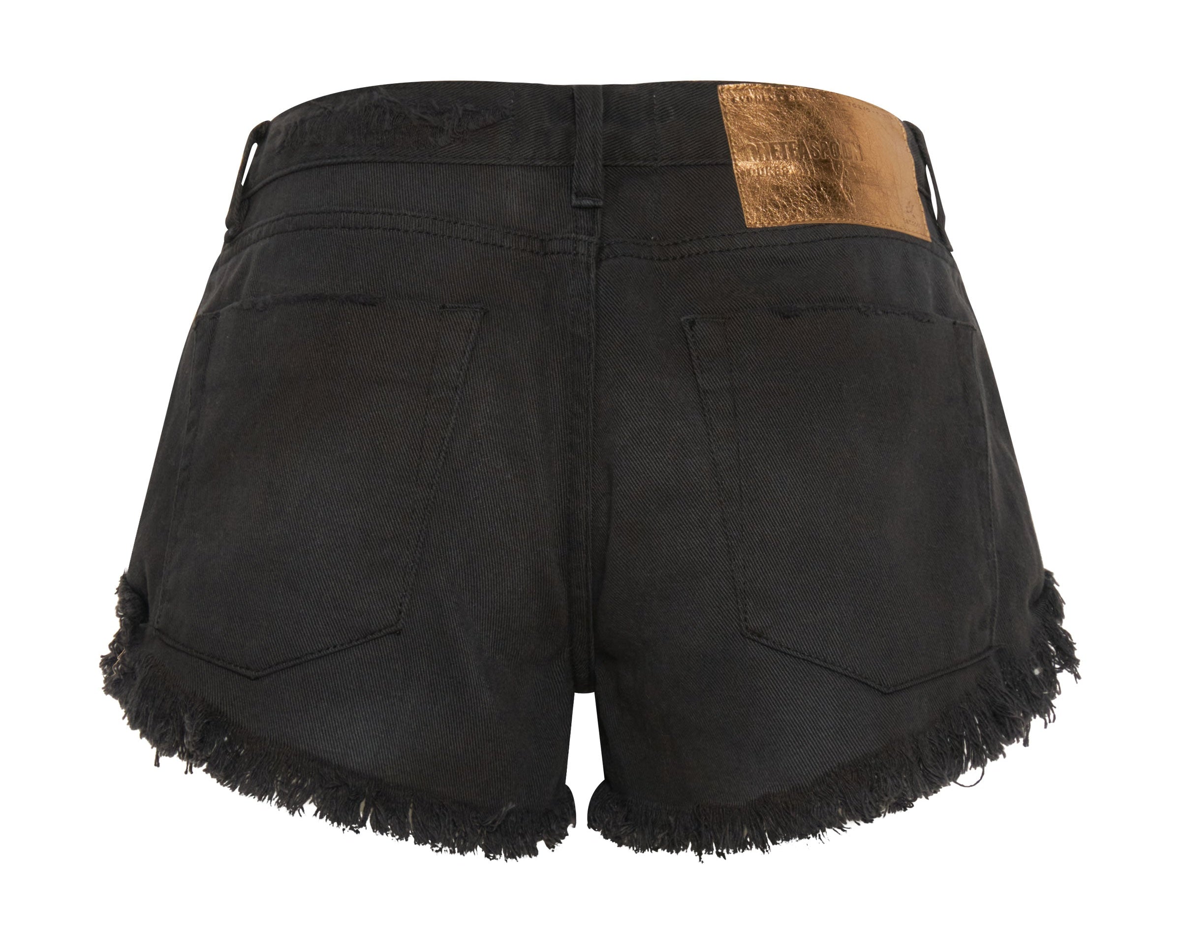 Dukes Low Waist Mini Denim Shorts - Black Oak