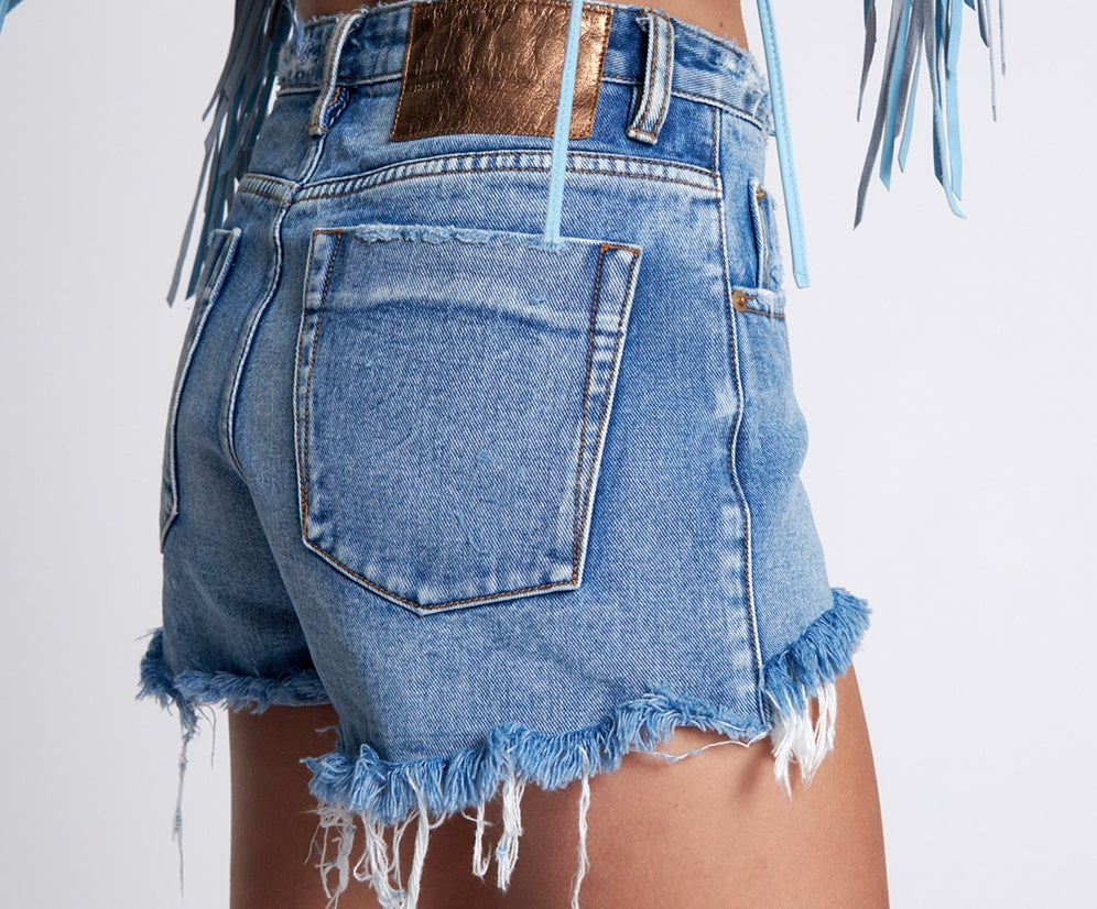 BERLIN BLUE BONITA HIGH WAIST DENIM SHORTS