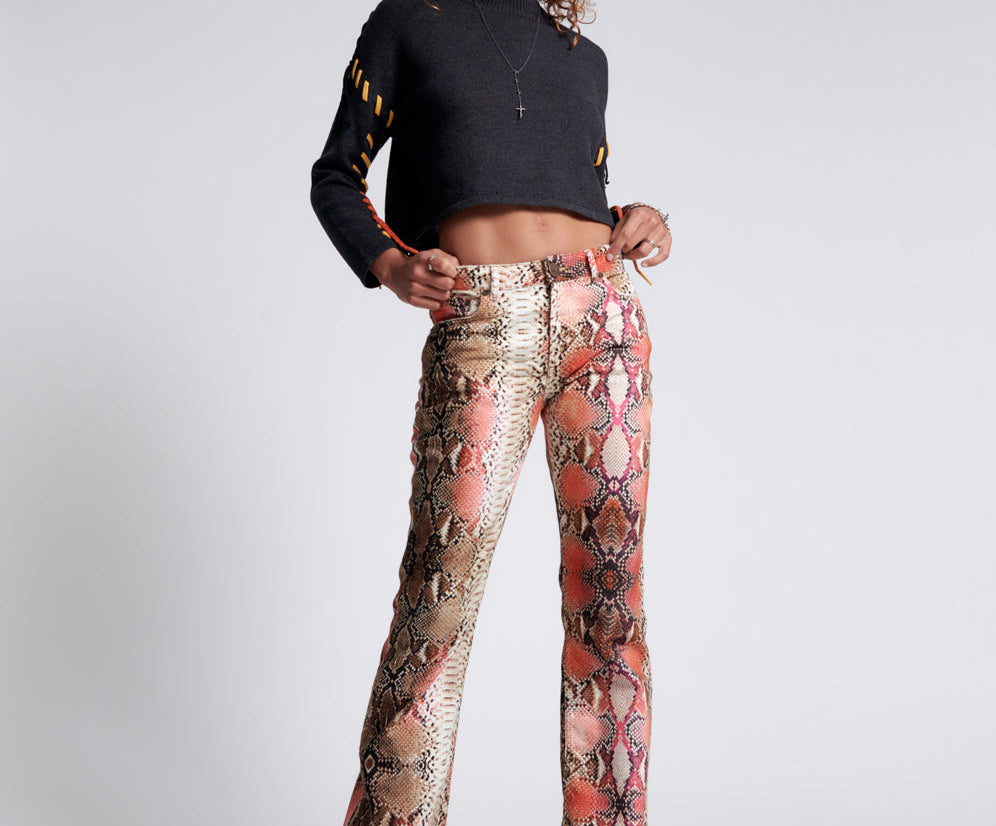 Charlie High Waist Slim Flared Denim Jeans - Serpent