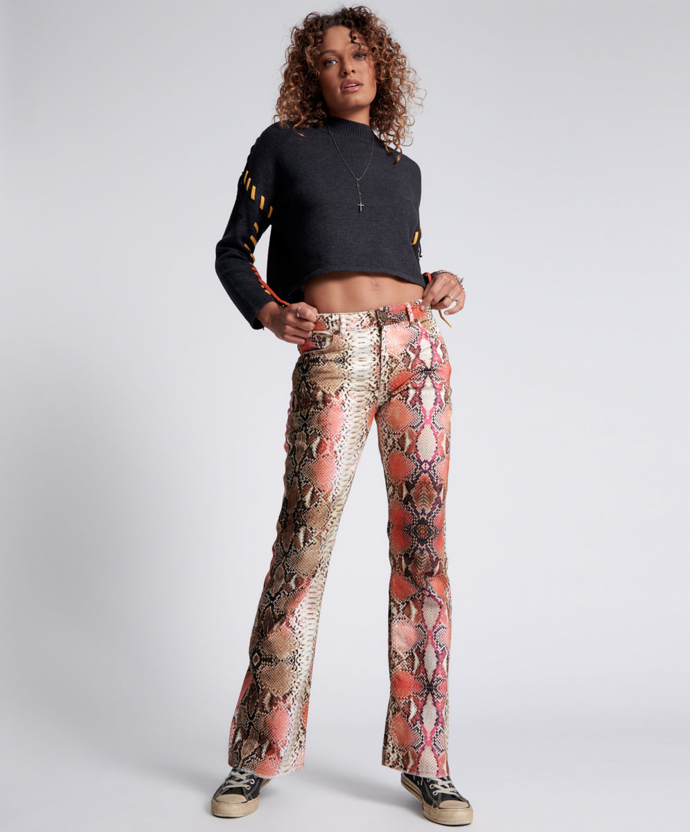 Products Charlie High Waist Slim Flared Denim Jeans - Serpent