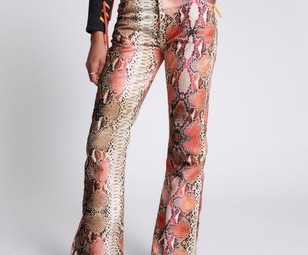 Charlie High Waist Slim Flared Denim Jeans - Serpent