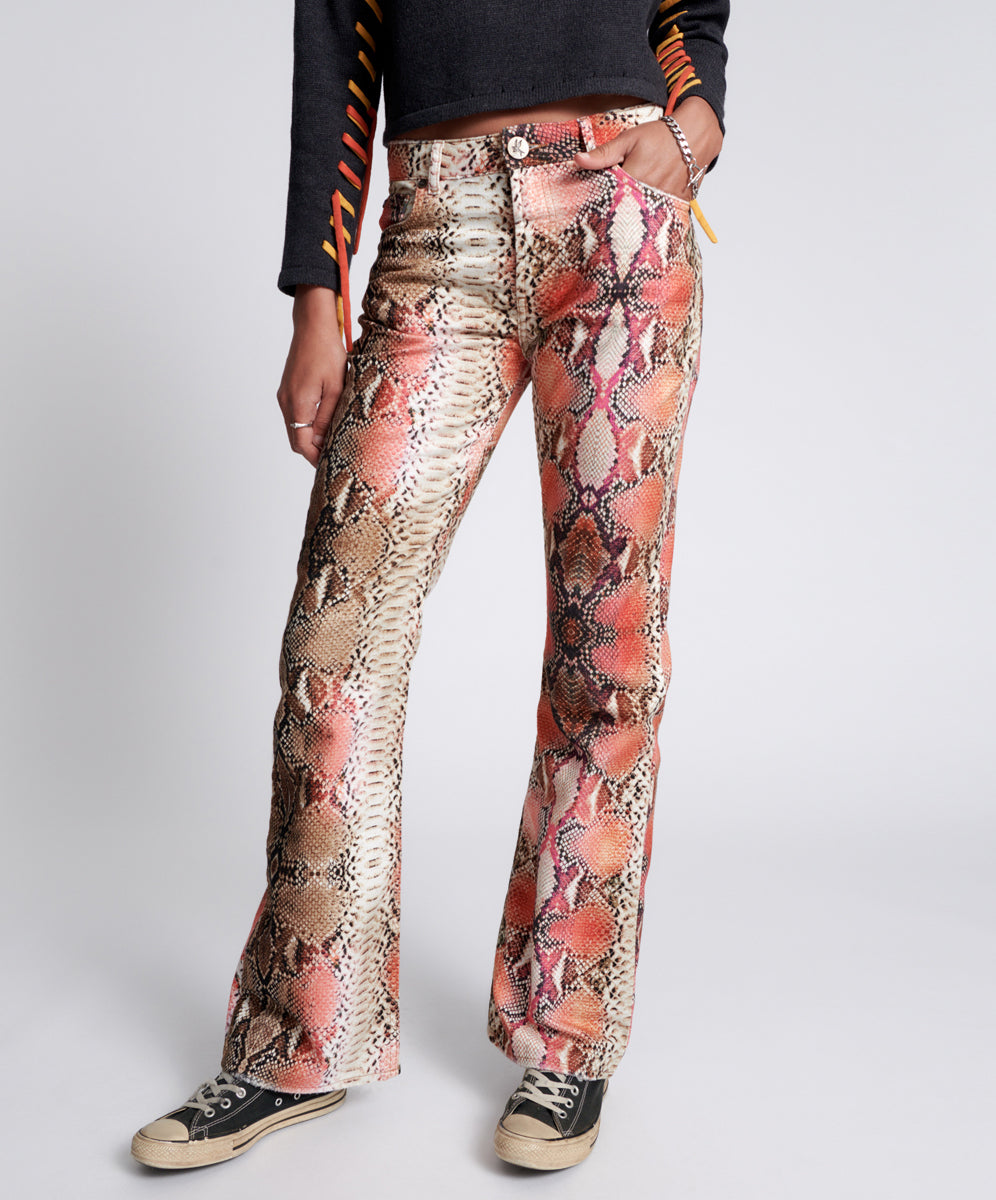 Products Charlie High Waist Slim Flared Denim Jeans - Serpent