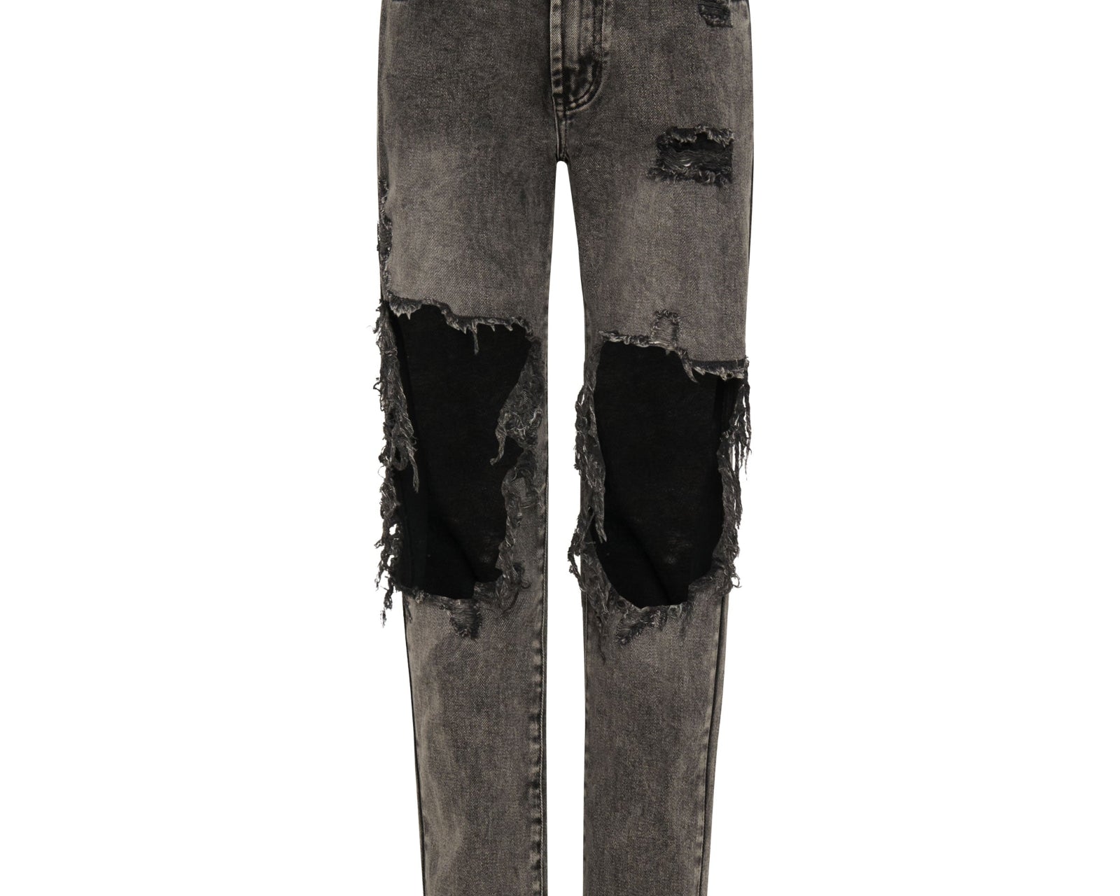 Awesome Baggies High Waist Straight Leg Denim Jeans - Rodeo Grey