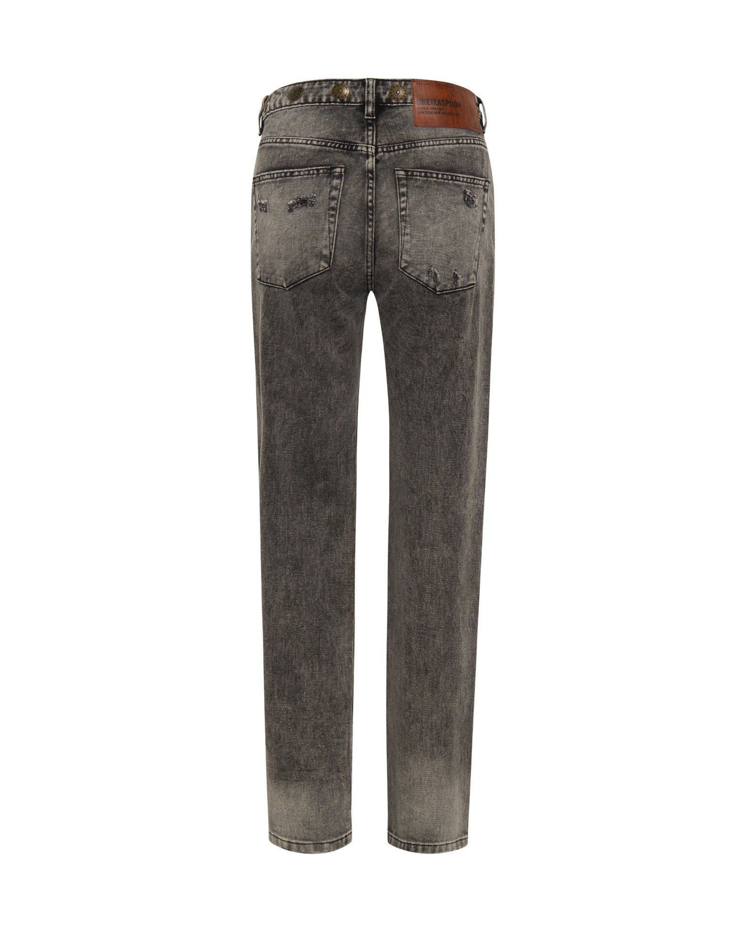 Awesome Baggies High Waist Straight Leg Denim Jeans - Rodeo Grey