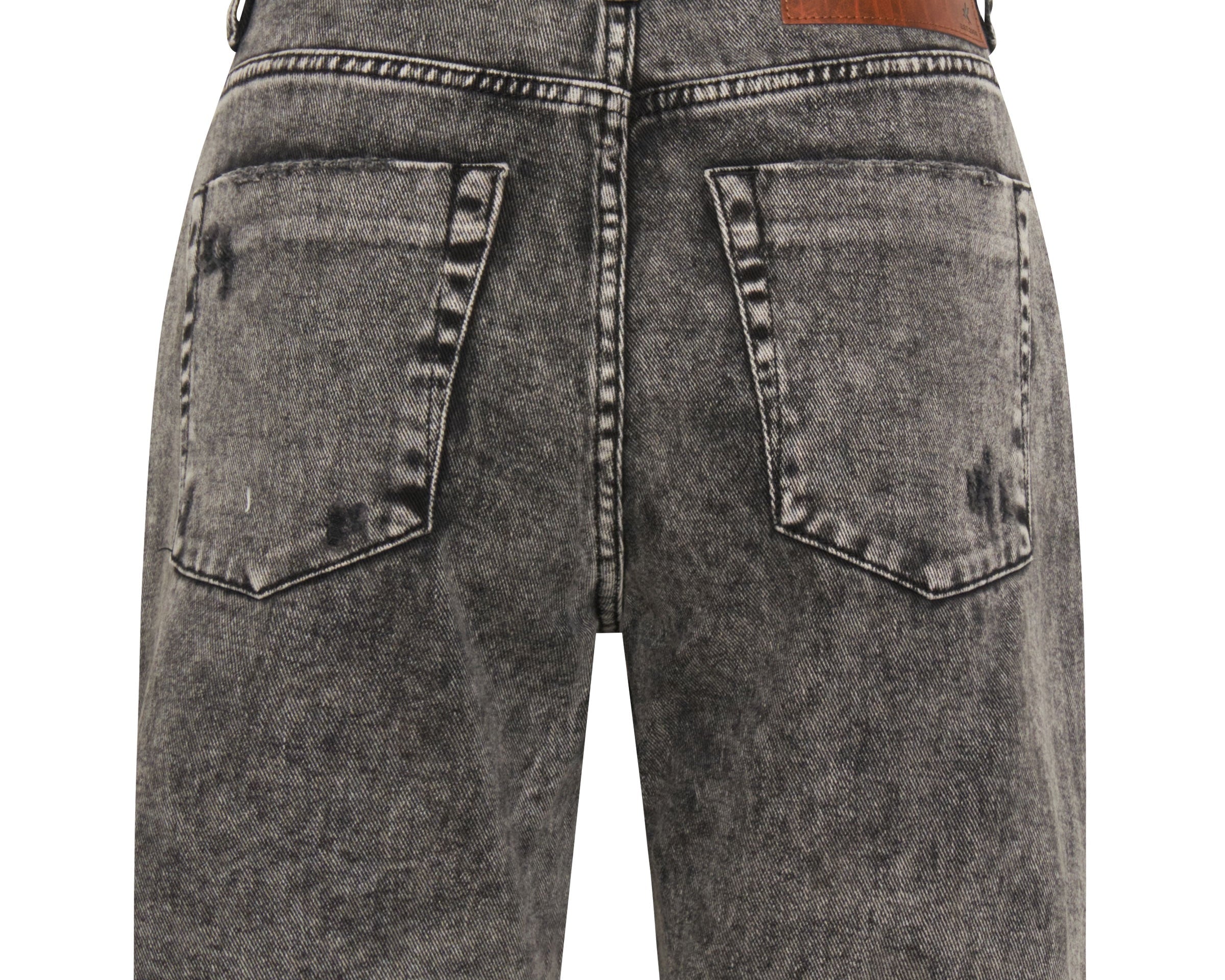 Stevies Low Waist Waist Long Length Boyfriend Denim Shorts - Rodeo Grey