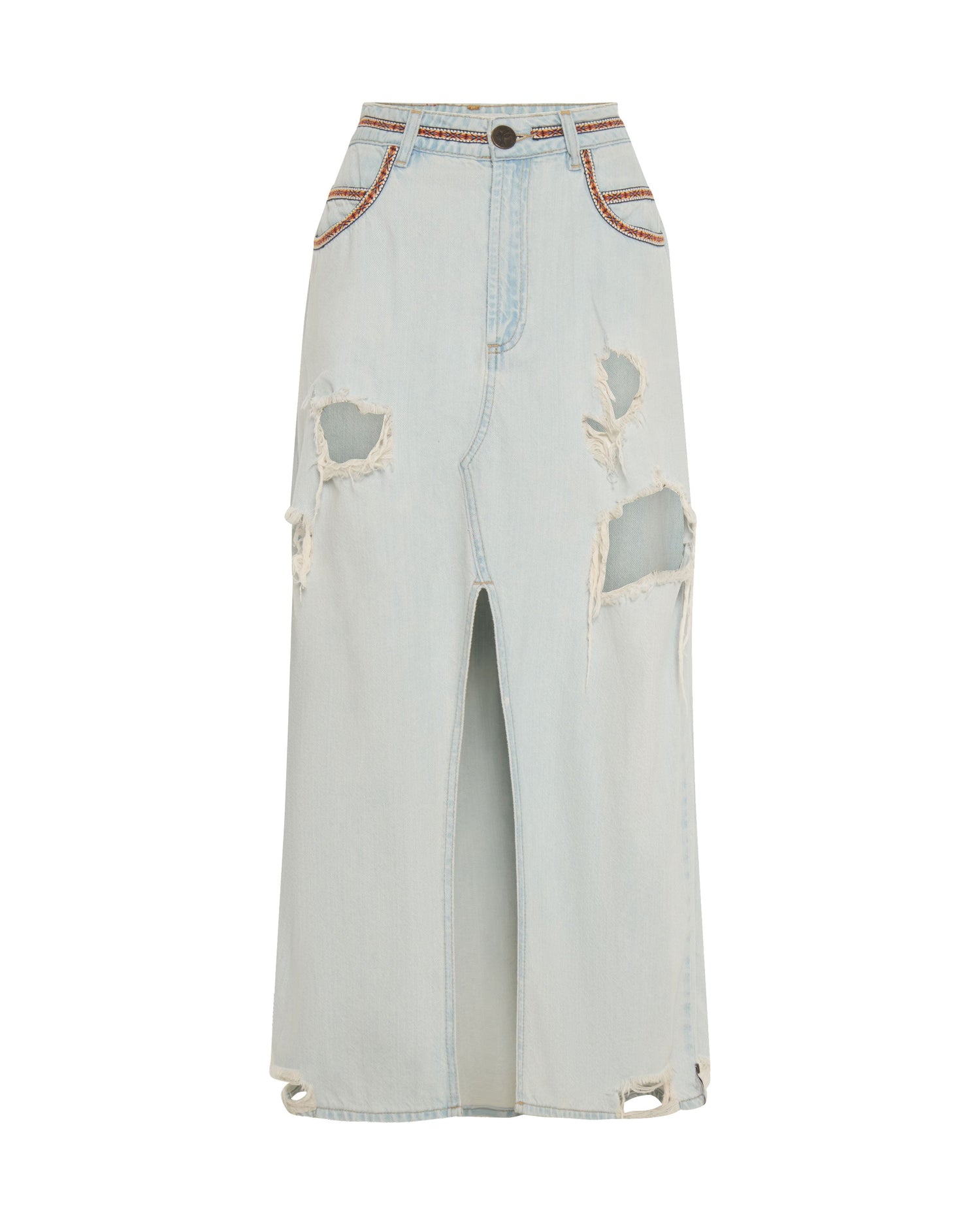 Products ANGEL BLUE ROCKO LONG LENGTH DENIM SKIRT