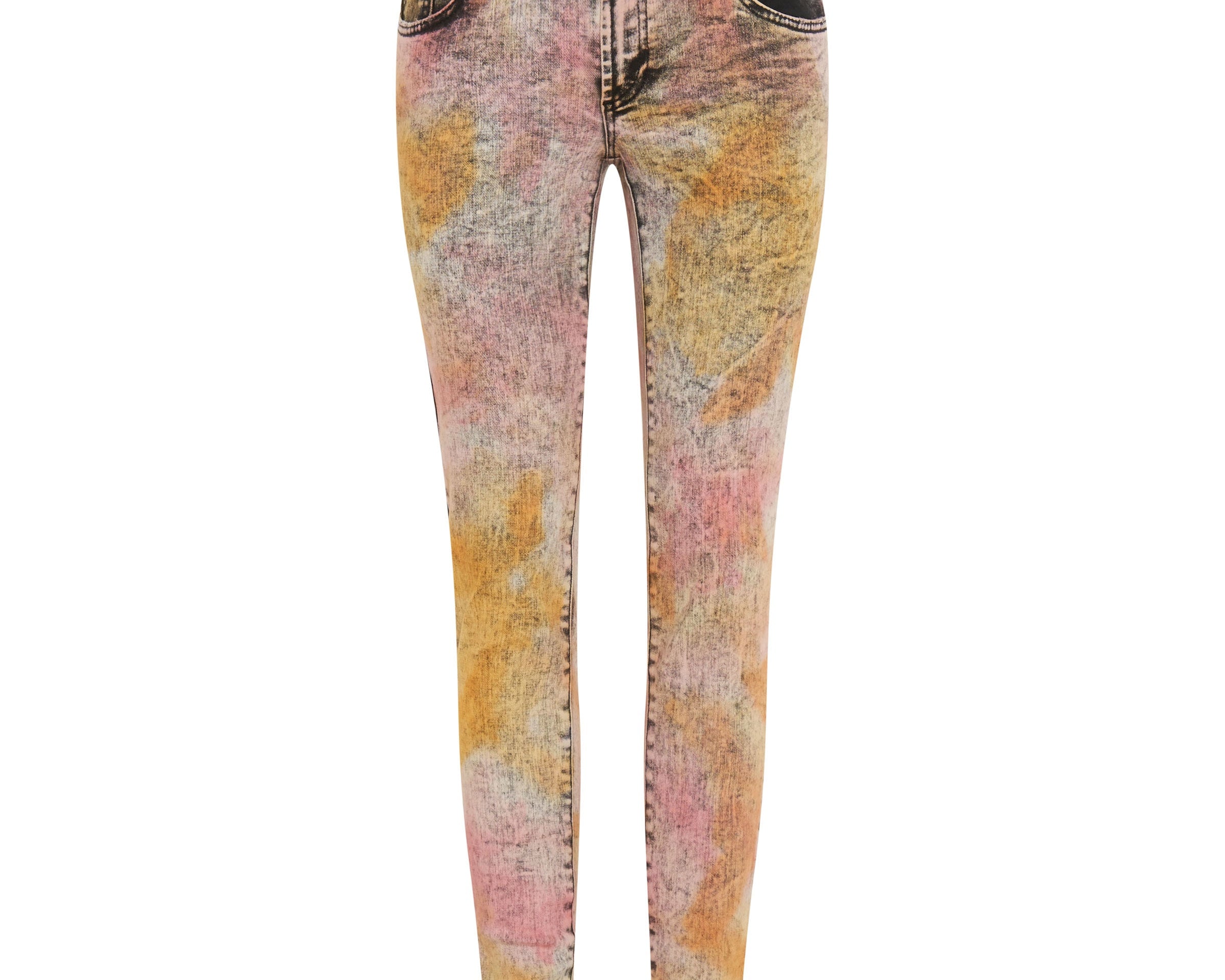 Freebirds Ii Low Waist Stretch Skinny Denim Jeans - Sunset Acid