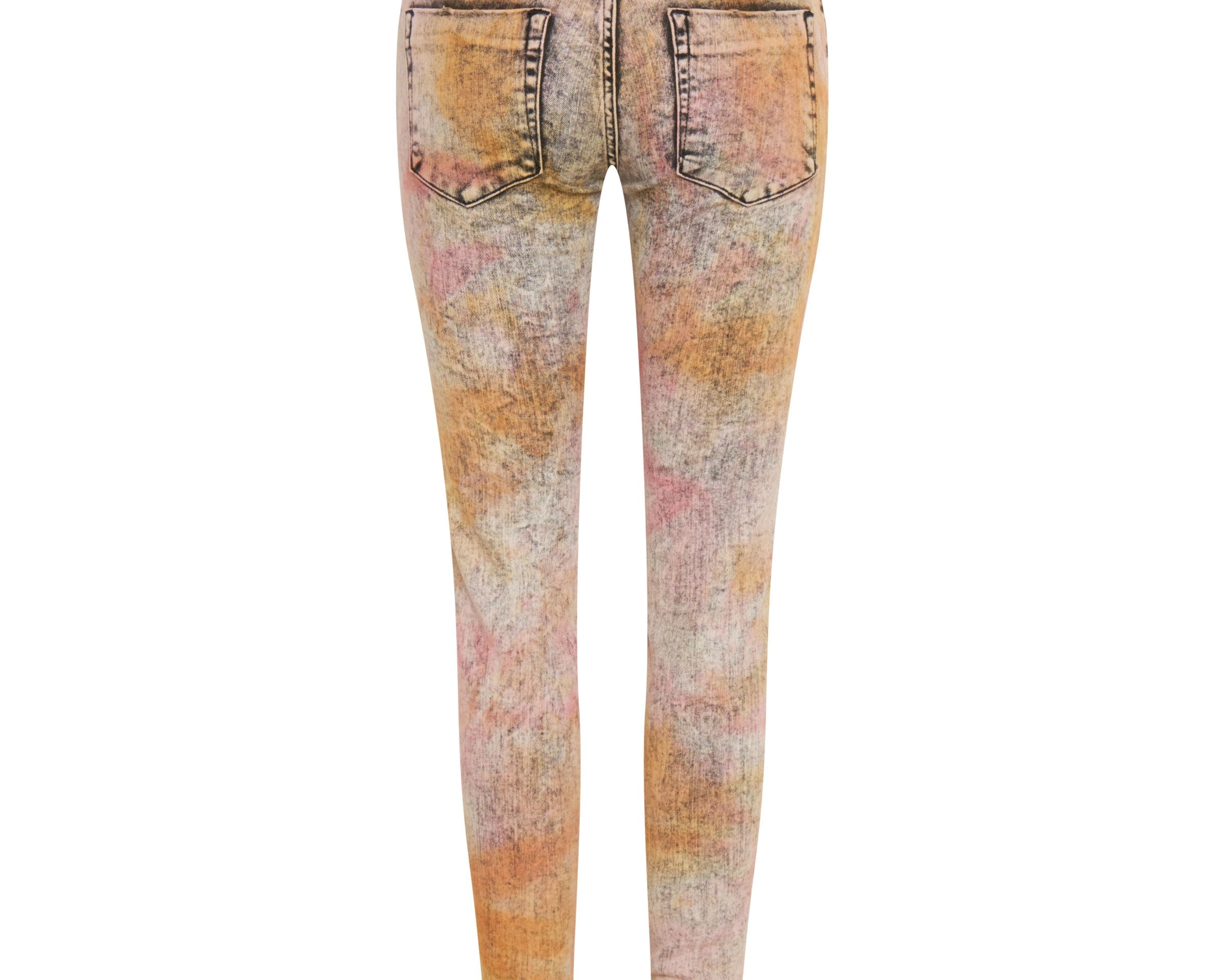 Freebirds Ii Low Waist Stretch Skinny Denim Jeans - Sunset Acid
