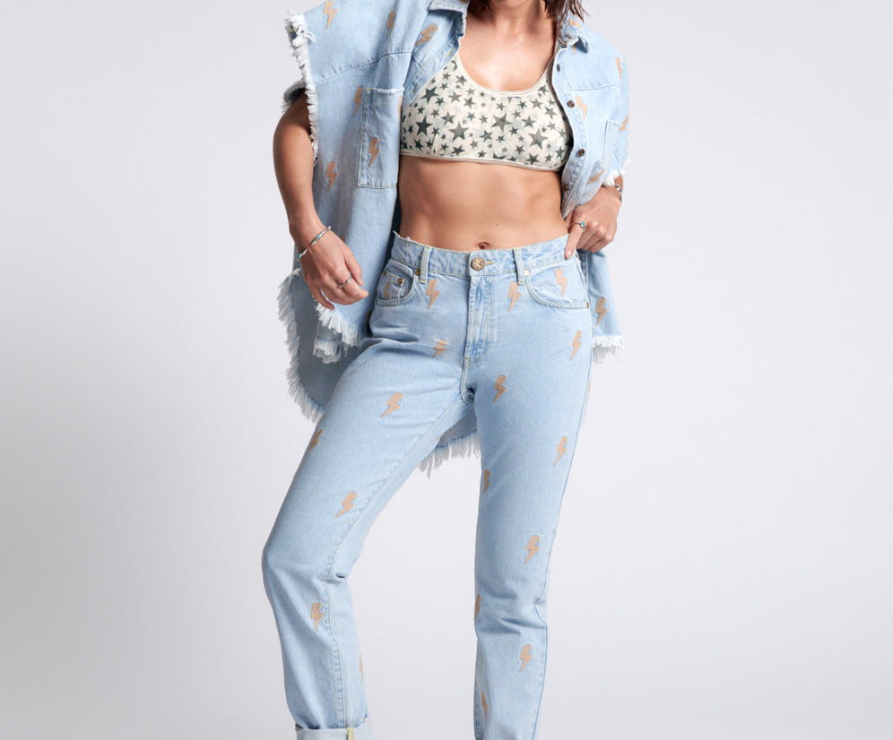 Awesome Baggies High Waist Straight Leg Denim Jeans - Best Blue