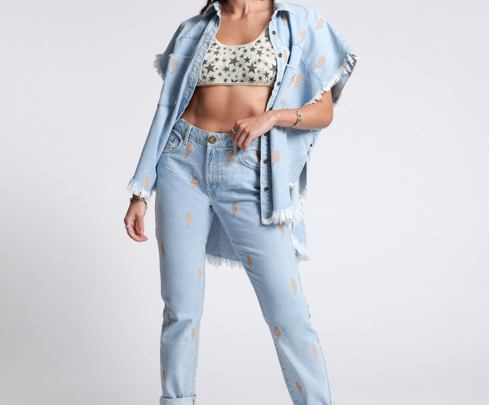 Awesome Baggies High Waist Straight Leg Denim Jeans - Best Blue