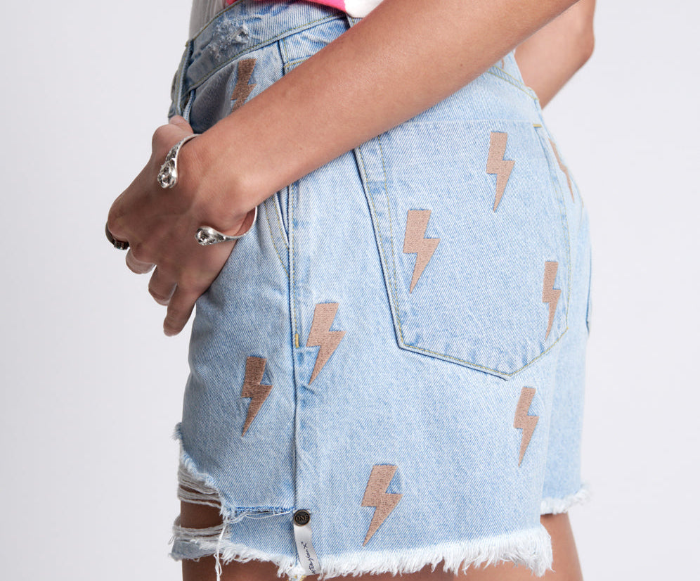 Legends High Waist Mom Fit Denim Shorts - Best Blue