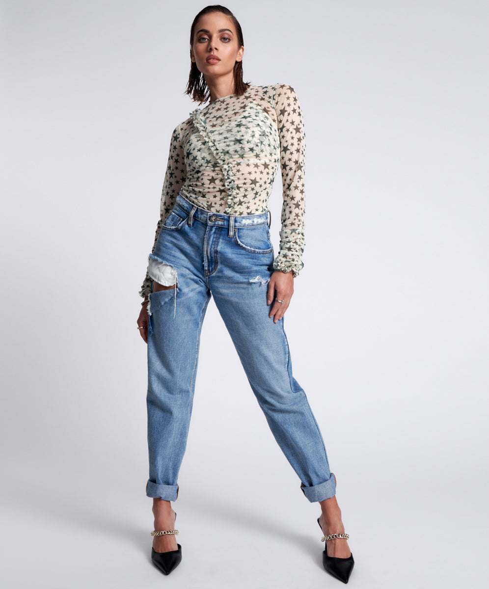 Products 1982S High Waist Balloon Denim Jeans - Berlin Blue