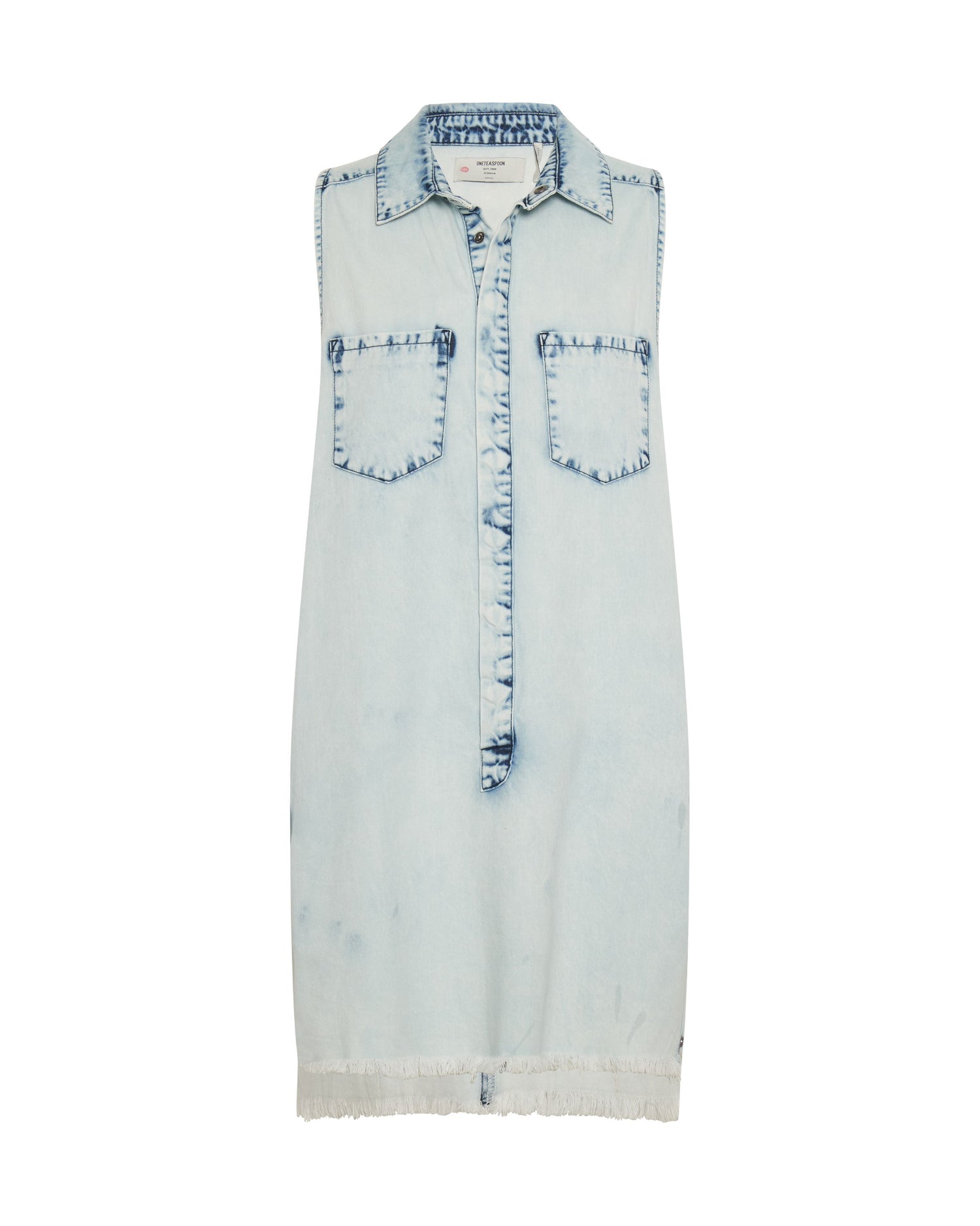 Products Braxton Mini Denim Dress - Faded Acid