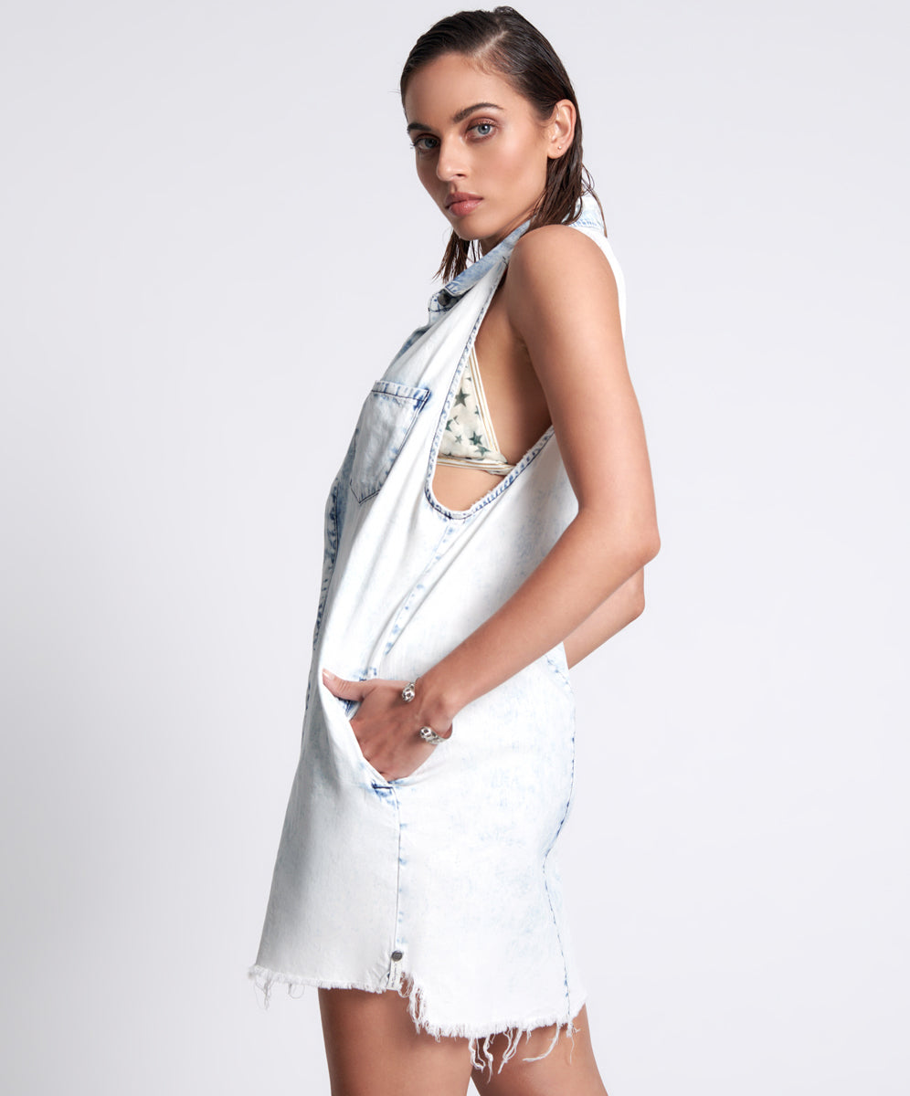 Products Braxton Mini Denim Dress - Faded Acid
