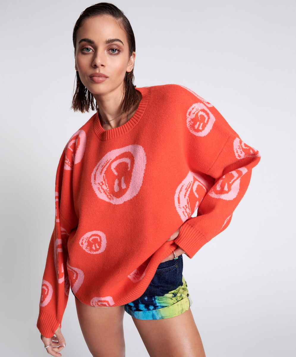 Last Stock ALL OVER SMILEY KNIT SWEATER