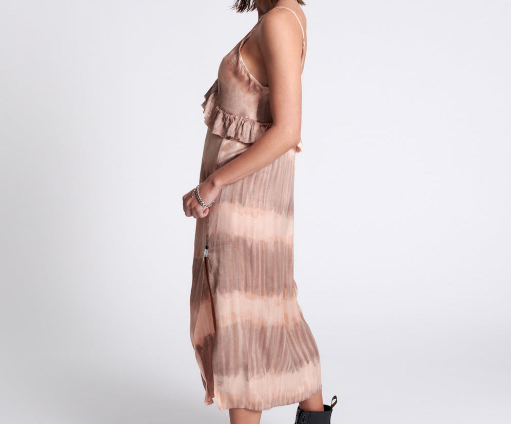 Hand Dyed Rendezvous Slip Maxi Dress - Acid Sky