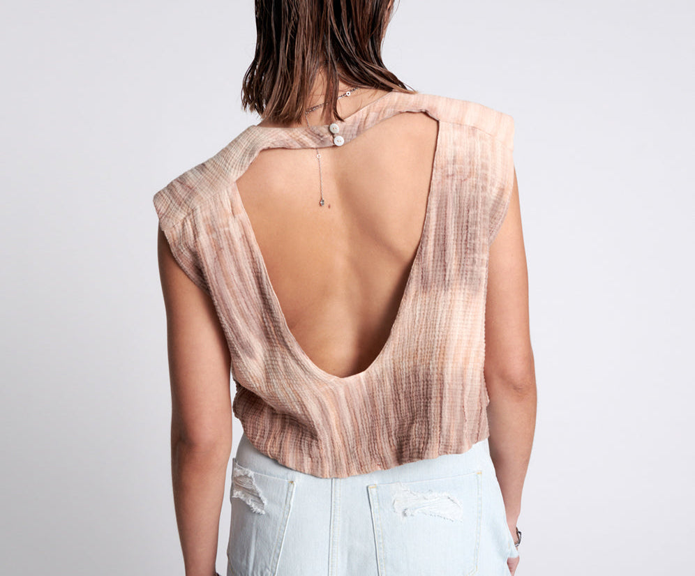 HAND DYED BACKLESS BUBBLE TOP