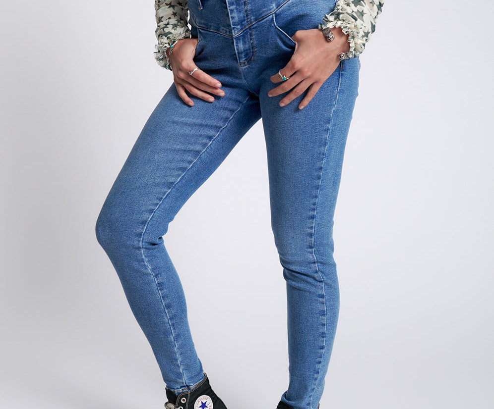 Preachers High Waist Skinny Stretch Denim Jeans - Pacifica