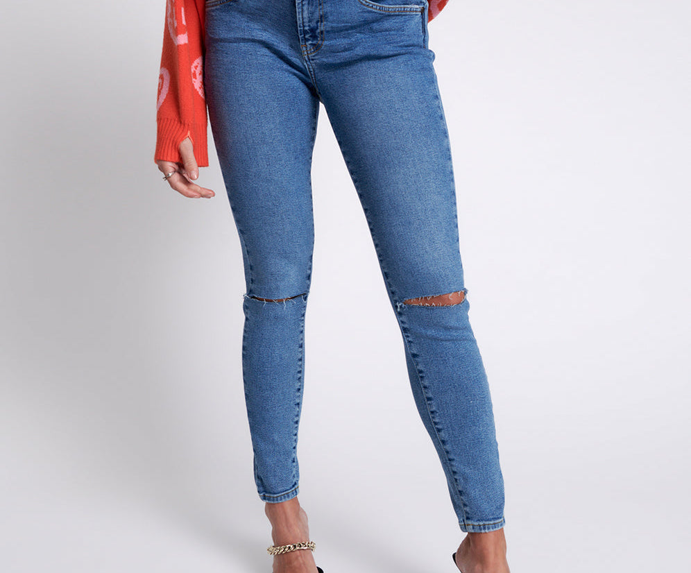 Freebirds Ii High Waist Stretch Skinny Denim Jeans - Pacifica