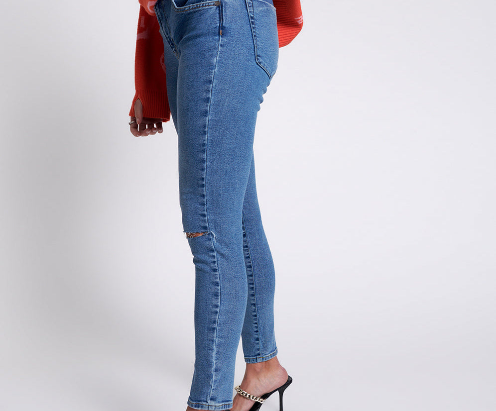 Freebirds Ii High Waist Stretch Skinny Denim Jeans - Pacifica