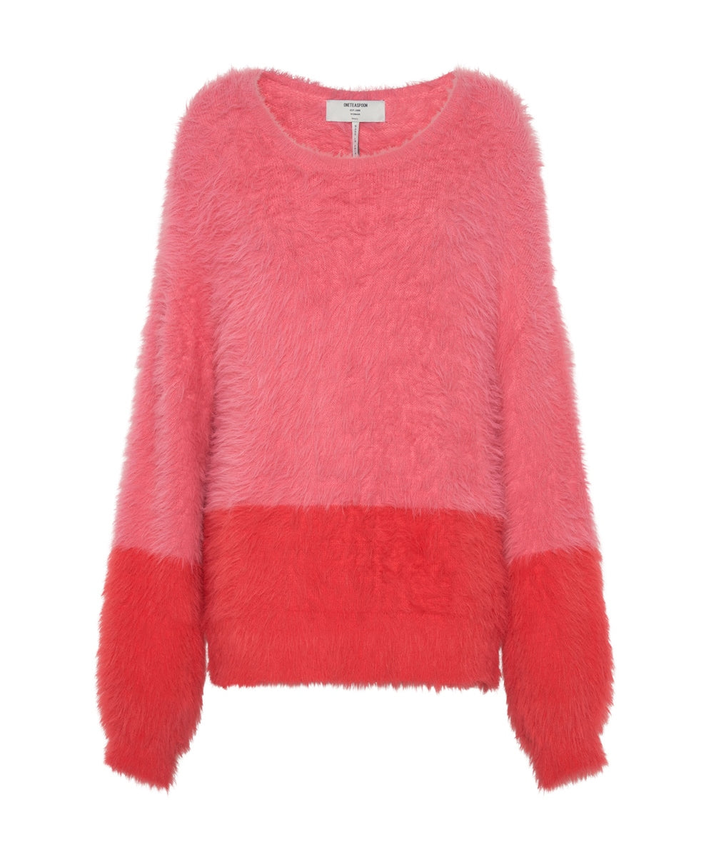 Products FLUFFY COLOUR BLOCK KNIT SWEATER