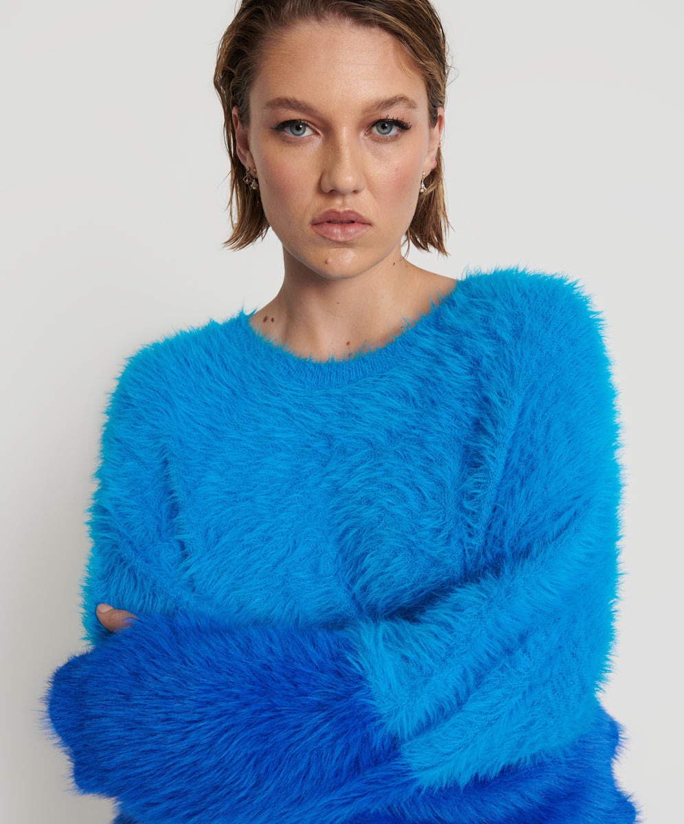 Products FLUFFY COLOUR BLOCKED SWEATER