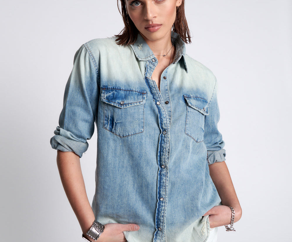 HEARTLAND TATTOO COBRA DENIM SHIRT