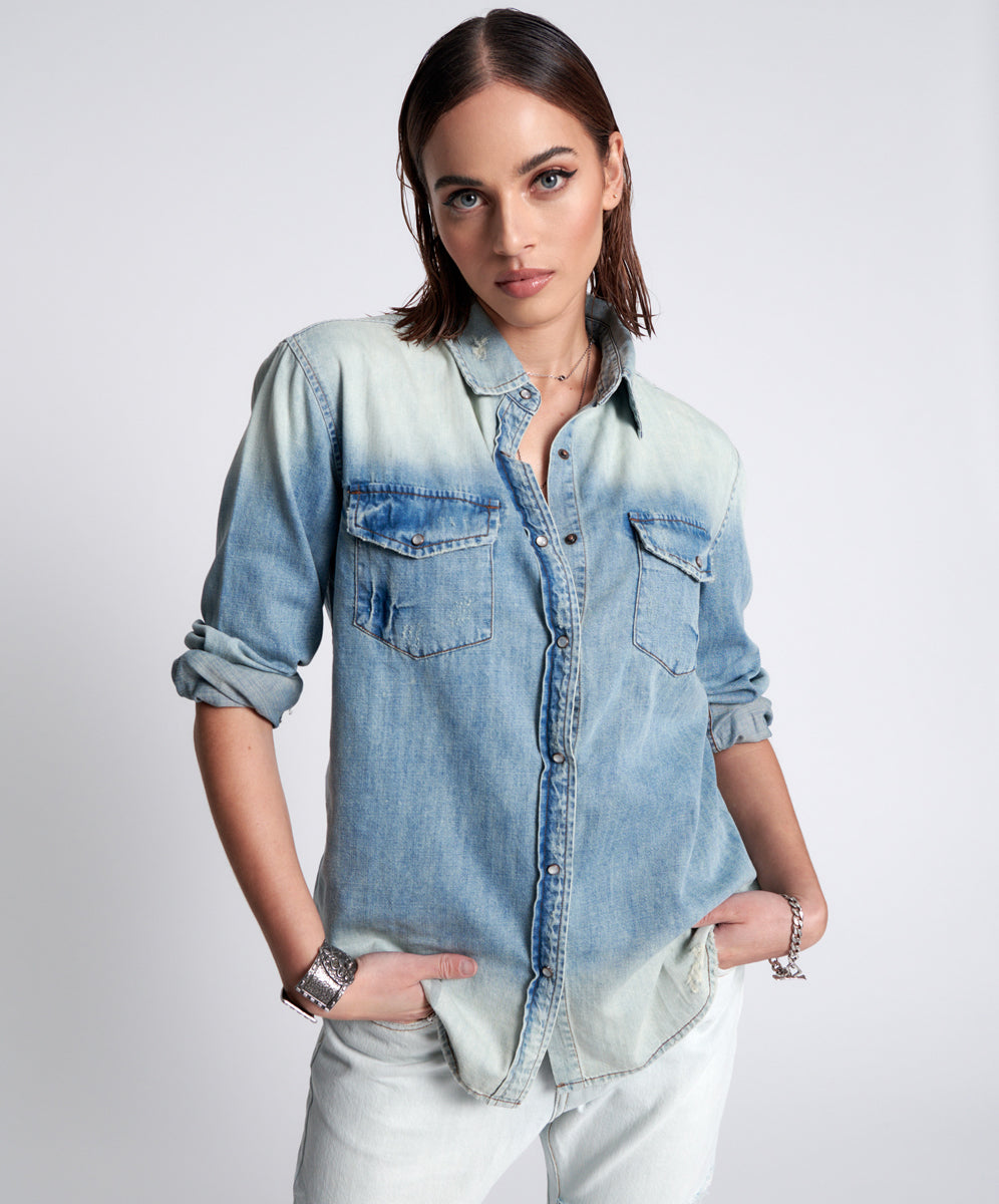 Products HEARTLAND TATTOO COBRA DENIM SHIRT