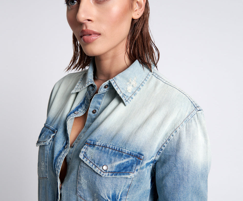 HEARTLAND TATTOO COBRA DENIM SHIRT