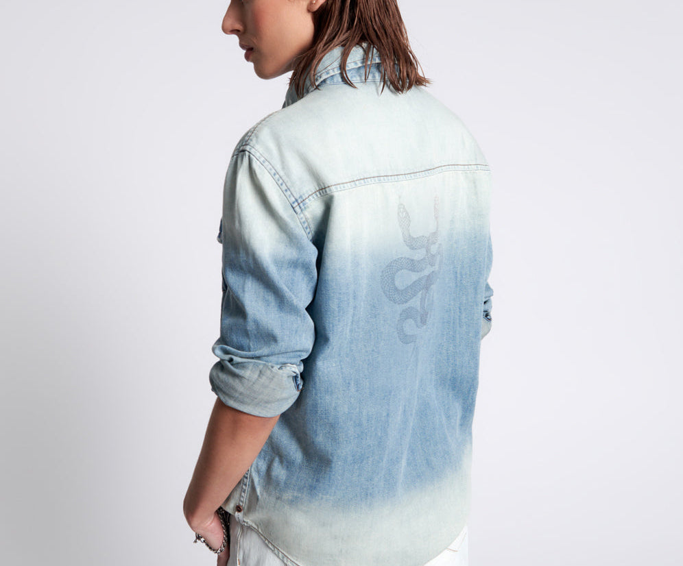 HEARTLAND TATTOO COBRA DENIM SHIRT