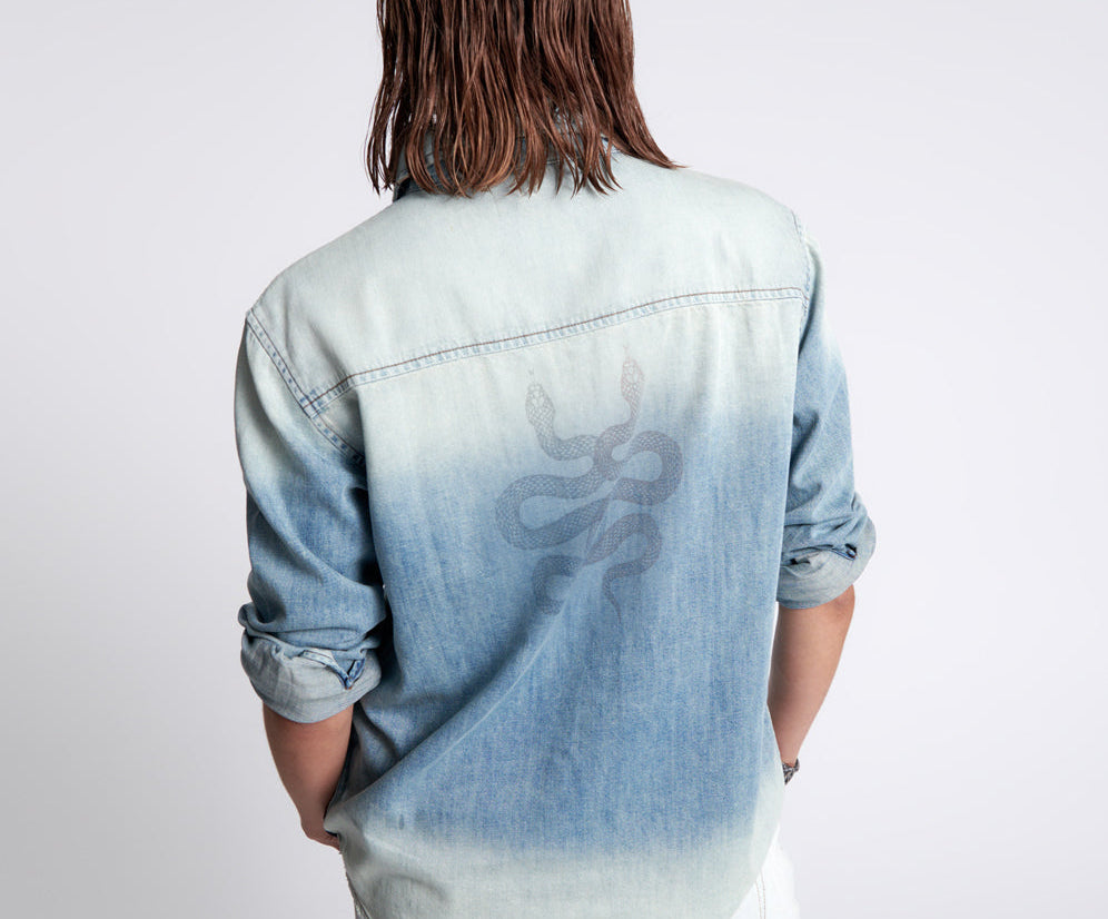 HEARTLAND TATTOO COBRA DENIM SHIRT