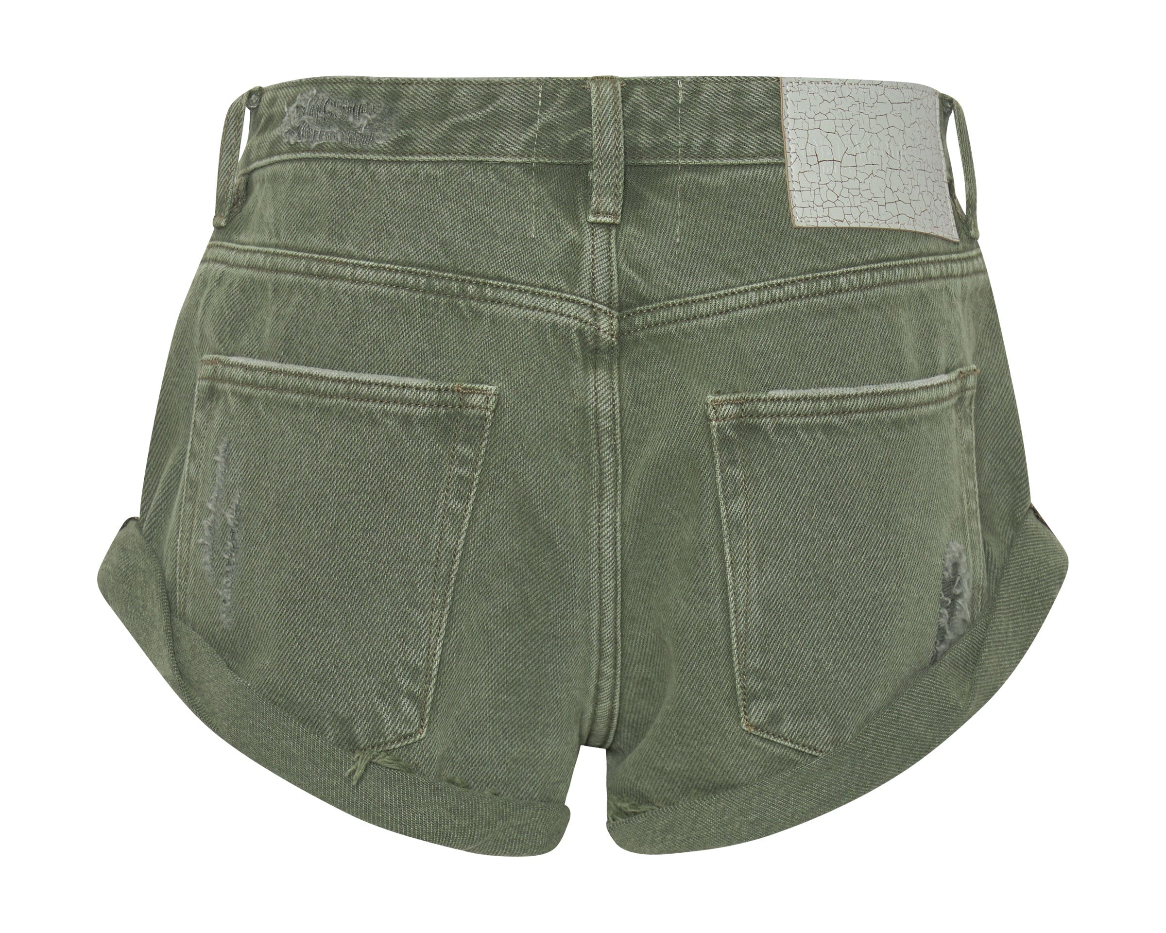 Bandits Low Waist Denim Shorts - Archived Military Khaki