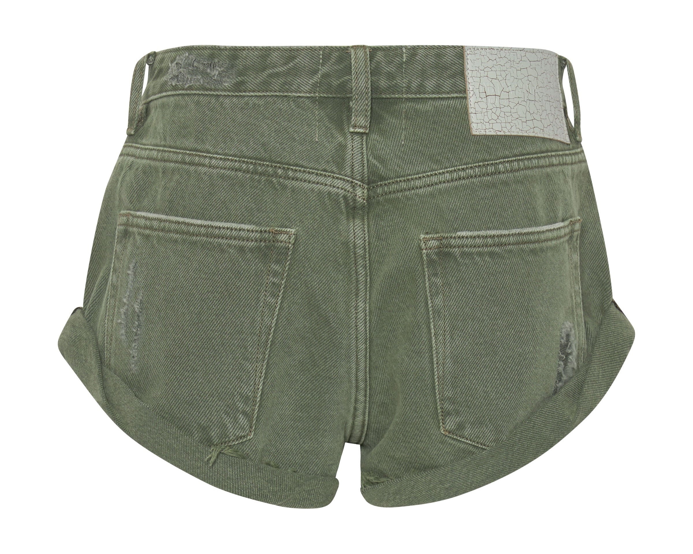 MILITARY KHAKI BANDIT LOW WAIST SHORTS