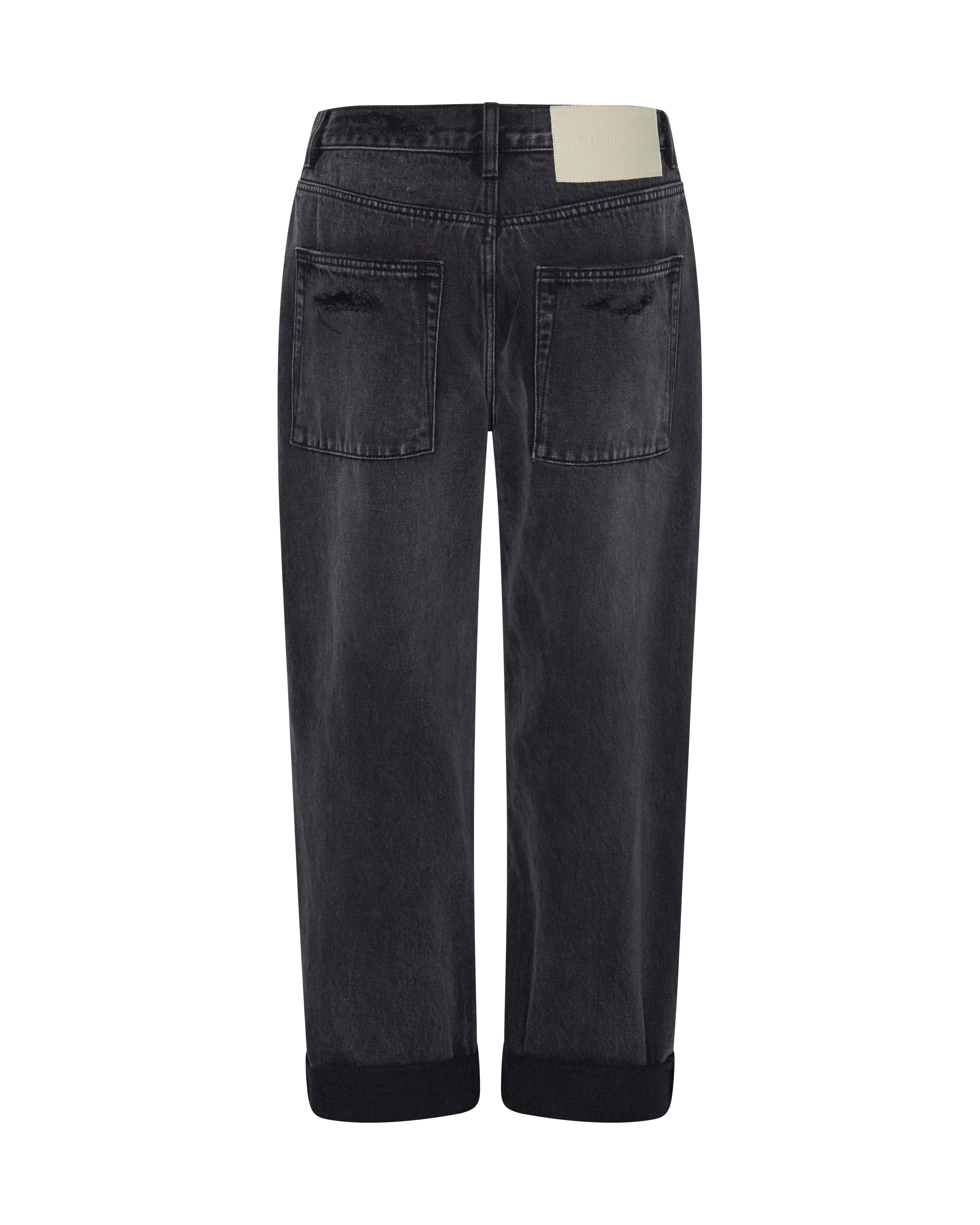 Smiths Low Waist Wide Leg Denim Jeans - Faded Black | One