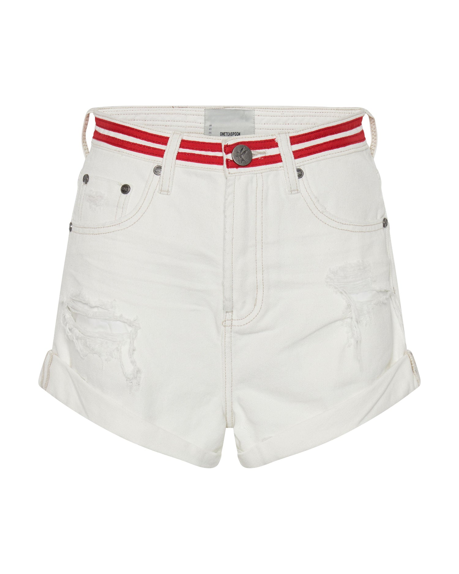 Products Bandits High Waist Denim Shorts - White Beauty