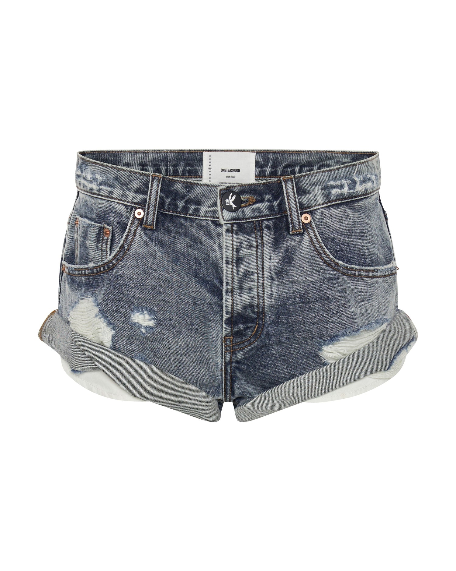 Products Bandits Low Waist Denim Shorts - Blue Blossom
