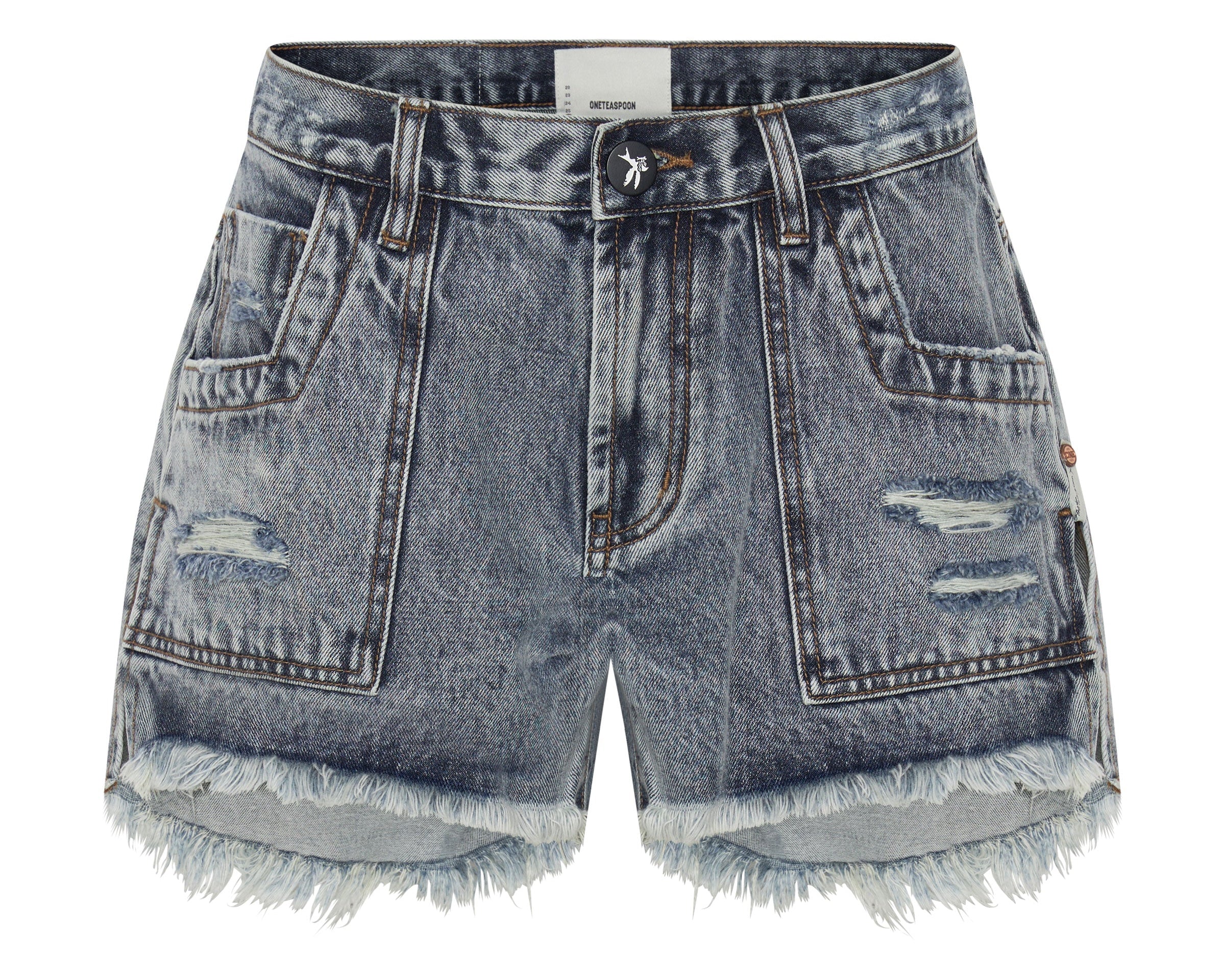 BLUE BLOSSOM MARLON LOW WAIST BOYFRIEND SHORTS