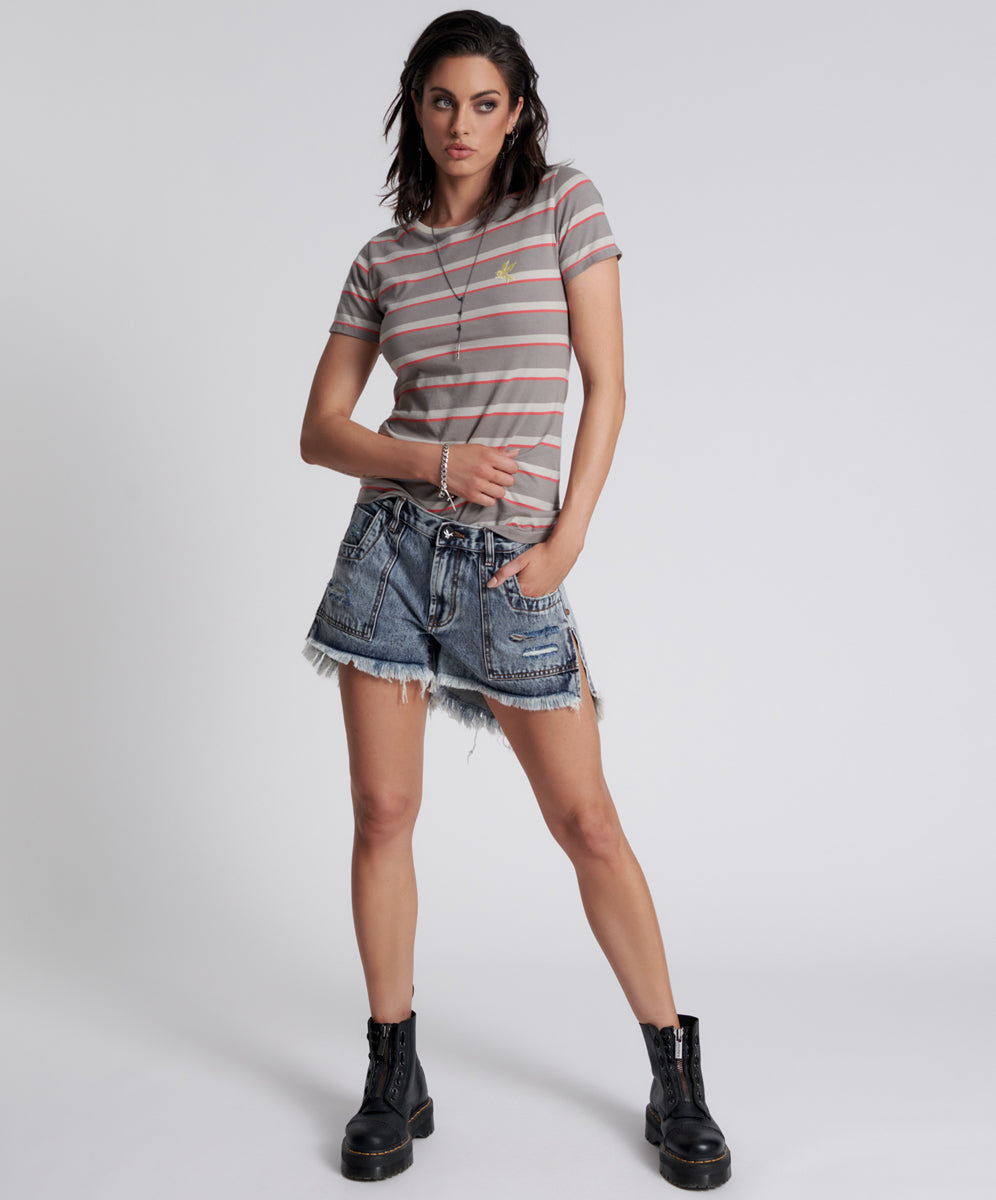 Products BLUE BLOSSOM MARLON LOW WAIST BOYFRIEND SHORTS