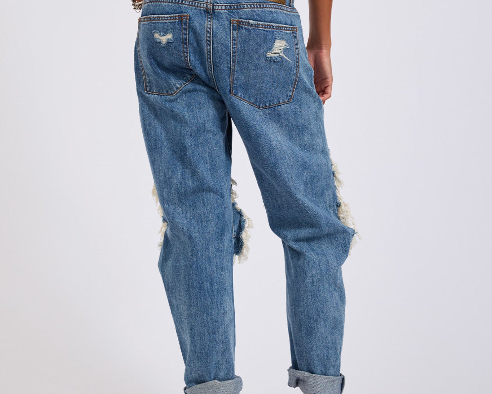 Saints Low Waist Boyfriend Denim Jeans - Johnny Blue
