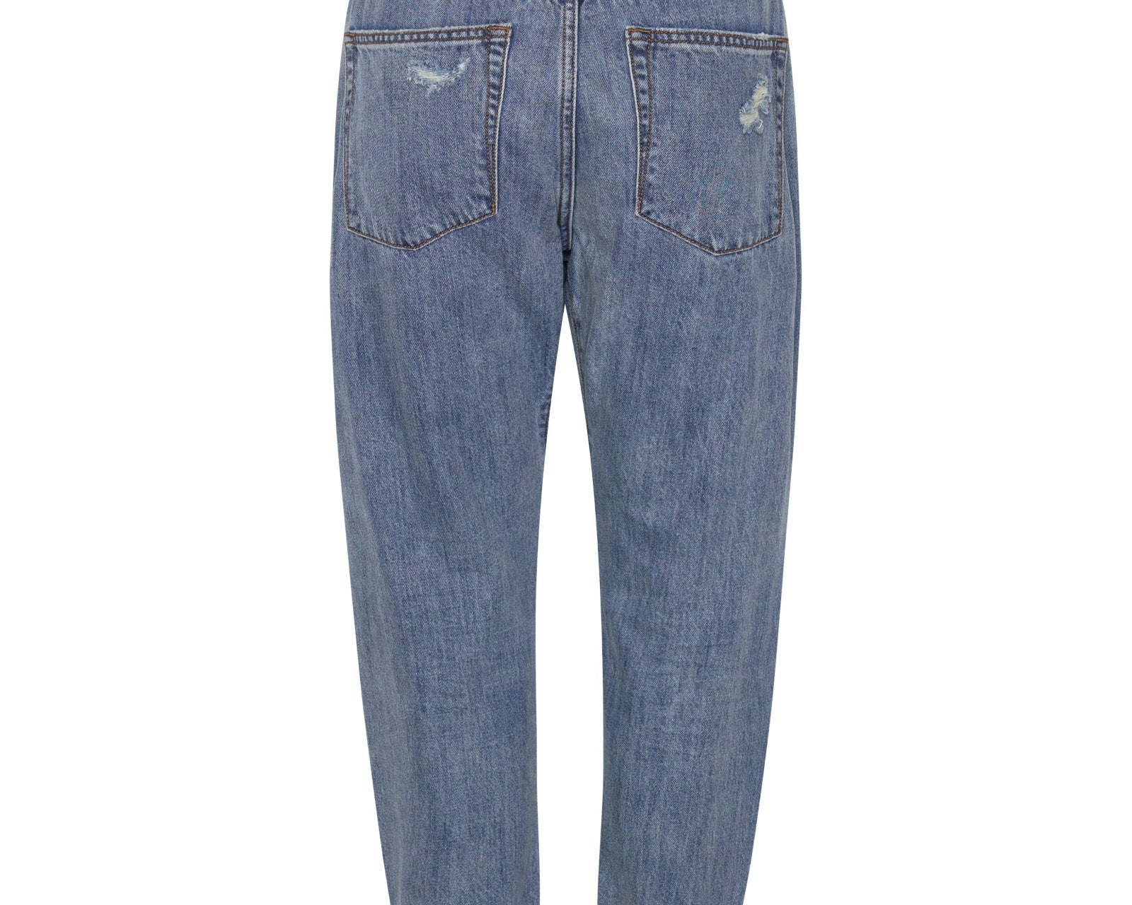 Saints Low Waist Boyfriend Denim Jeans - Johnny Blue